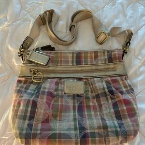 Coach Multicolor Plaid Shoulder Bag